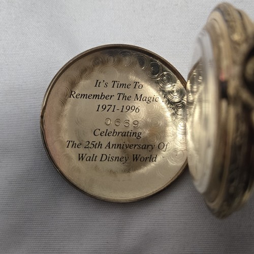 Reloj Bolsillo Walt Disney World 1996 25 Aniversario Edición Limitada 669/5000 Para Piezas - Imagen 4 de 5