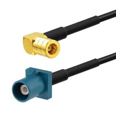 Eightwood Fakra Z Stecker auf SMB Buchse rechtwinklig Pigtail RG174 Kabel 100cm 