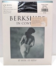 Berkshire In Control Body Shaper Pantyhose 4814 New Queen Petite Fantasy Black