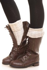 Women's Knit Leg Warmers Boot Cuff Stretchy Liners One Size