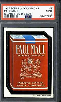 cigarette delivery st paul 1967 Topps Wacky Packs #9 Paul Maul Cigarettes - PSA 9