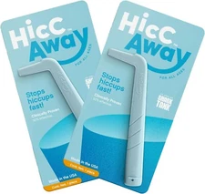LIGHT BLUE Hiccaway Hiccup Straw - Fast Relief - As Seen on Shark Tank - 2 Pack