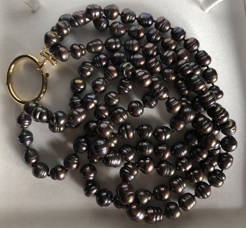 Collana Perle Barocche Scaramazze Bronzo Chiusura Oro Giallo 750°/°° 18 kt - Foto 13 di 15