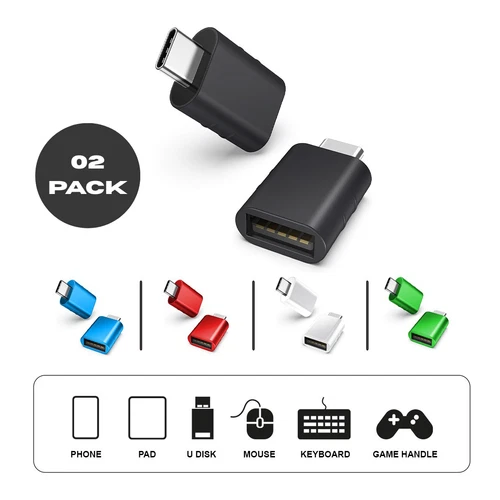 2-Pack USB-C 3.1 Male to USB A Female Adapter Converter OTG Type C Android Phone