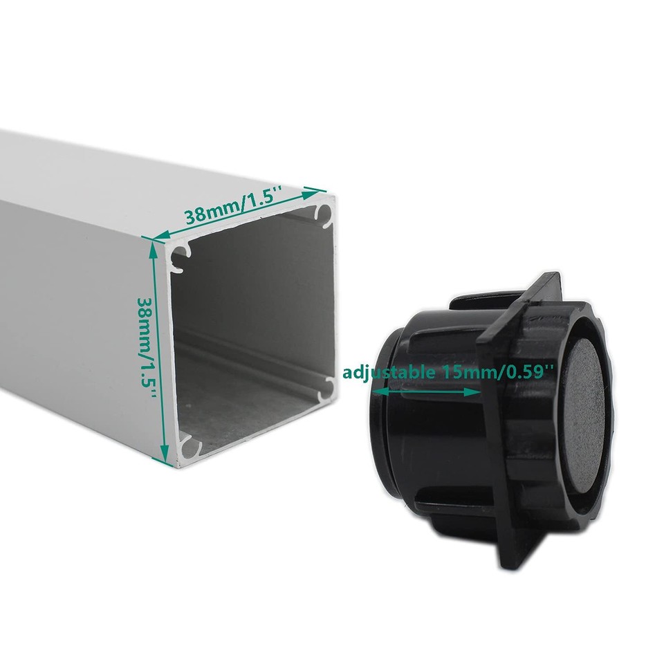 4 Pack Adjustable Furniture Legs 300mm/12'' Silver Aluminum Alloy