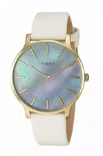 Timex Cream Transcend 38 mm Leather Strap Watch F1433