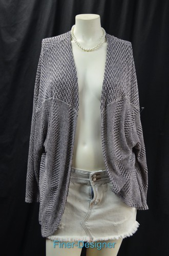 Ginger G Anthropologie Cardigan Sweater Wrap open fly away shrug thin knit L NEW - Picture 3 of 6