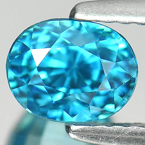 Blue Zircon Oval Shape x x Natural Gemstone