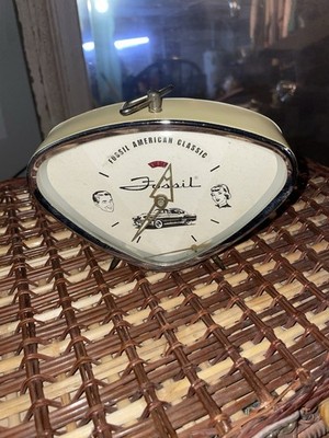 レトロ FOSSIL AMERICAN CLASSIC 手巻き式 目覚まし時計 Vintage Fossil American Classic Wind Up Alarm Clock in working
