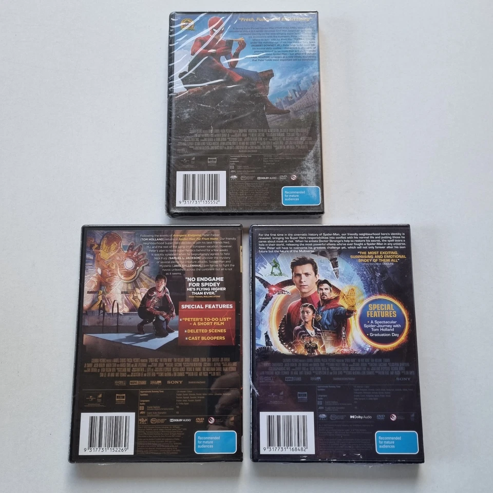 Spider-Man - Far From Home / Homecoming / No Way Home (DVD, 3-Disc) PAL Region 4 - Image 4 of 4