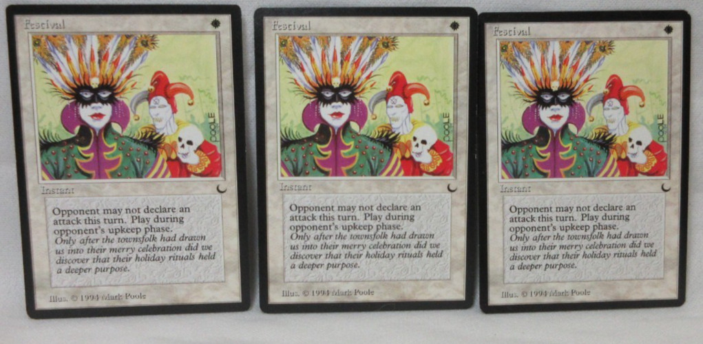 FESTIVAL  X3 MAGIC THE GATHERING THE DARK 1994 VINTAGE MTG CARD #418