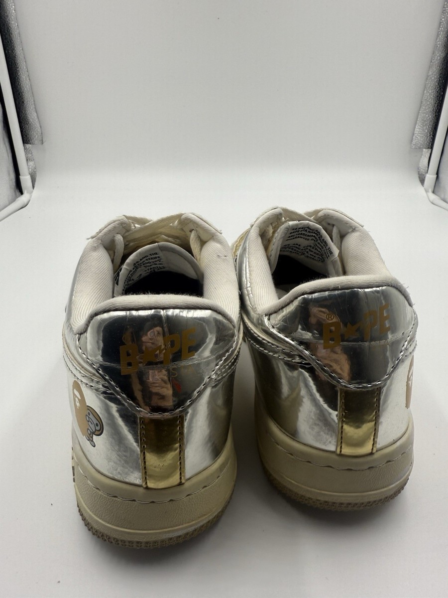 Size 8.5 Bapesta X Nigo Silver And Gold Bape Very Rare Size 8.5 Bapesta X Nigo Silver And Gold Bape Very Rare | eBay main image 4