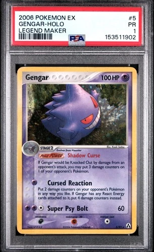 2006 POKEMON EX LEGEND MAKER #5 GENGAR-HOLO PSA 1