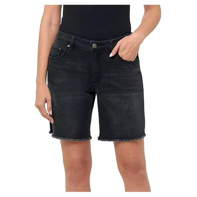 Seven7 Women's Relaxed Bermuda Jean Shorts Black