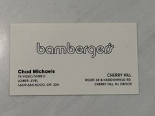 Bamberger's Cherry Hill NJ Business Card Chad Michaels TV Stereo Macy's