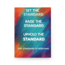 Set the Standard Hardcover Journal  Motivational Quote Notebook, Colorful