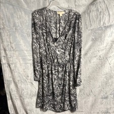 Michael Michael Kors Elegant Black and White Swirl Dress midi length women's M