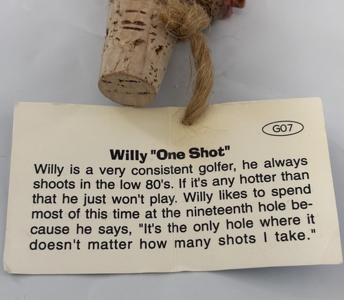 SPIT 'N' WHITTLE Willy One-Shot Whimsical Bottle Stopper Cork Chris Hammack 1994 - Picture 8 of 10