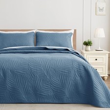 Twin Quilt Bedding Set, Lightweight Bluish Grey Quilts Twin Size for All Seas...