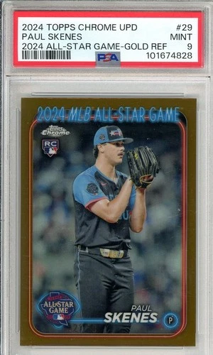 2024 Topps Chrome Update #ASGC-29 Paul Skenes RC All Star Game Gold /50 PSA 9