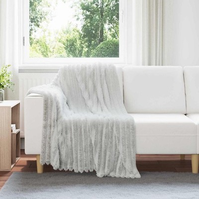 Wohndecke grau 150x130cm Plüsch Fleece leicht kuschelig Wohndeko ultra weich
