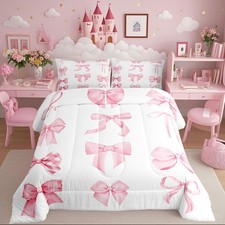 Dreamy Coquette Bow Comforter Set Twin Size,Fantasy Coquette Bowknot Bedding ...