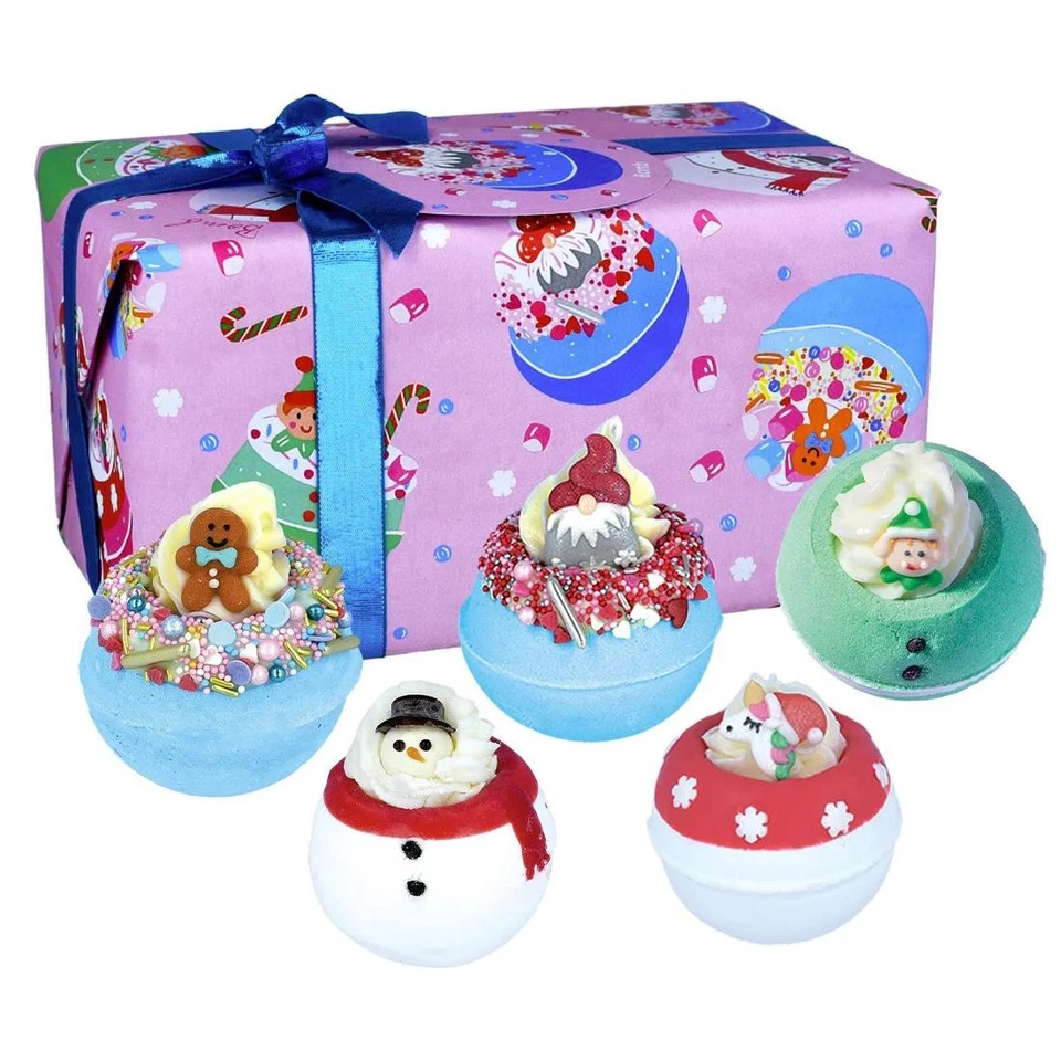 Christmas Bath Bombs Gift Set Scented Kids Women Bomb Cosmetics Essential Oils