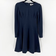 Eliza J Navy Blue Fit and Flare Long Sleeve Dress Women's Size 4