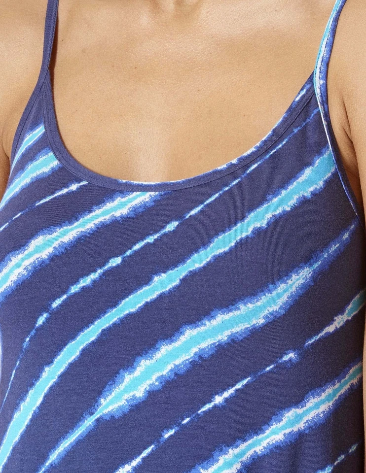 Hue Women's Easy Breezy Skinny Strap Lounge Dress Casual Medieval Blue M New - Image 3 of 3