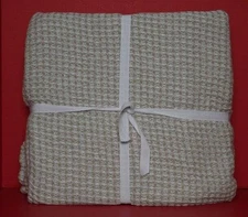 Pottery Barn Waffle Weave Blanket, King/Cal.King 108"W X 98"L Neutral New