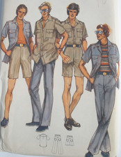 Butterick 5385 Men's Collar Shirt Pants /Shorts Sewing Pattern  Size 42 