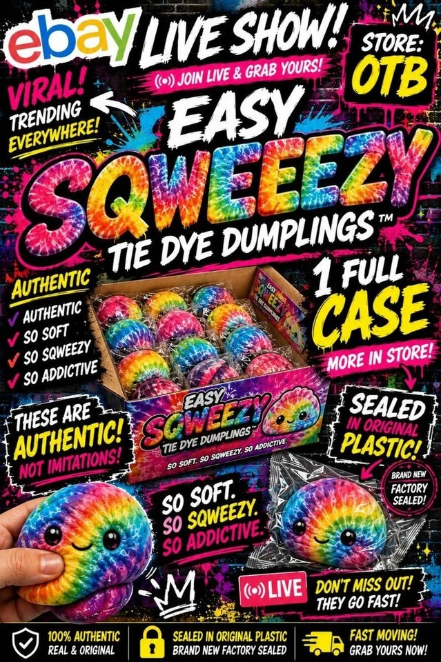 🔥 VIRAL EASY SQWEEZY TIE DYE DUMPLINGS Full CASE!  60 min silent Auction🔥