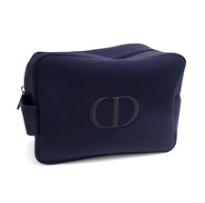 Christian Dior Beauty Trousse Pouch Navy Blue CD Cosmetic Toiletries Makeup Case
