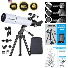 High Power Telescope for Adults 80mm Aperture 600mm Focal Travel Astronomy