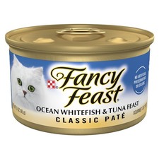 Purina Fancy Feast Classic Pate Ocean Whitefish & Tuna Grain Free Wet Cat Food (