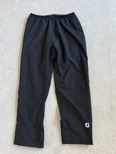FootJoy DryJoys Hydrolite Rain Pants Mens Size XL Black Zip Ankle Elastic Waist