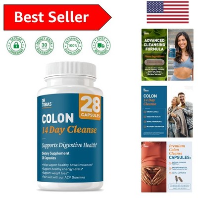 Natural Herbal Colon Cleanse - 28  Capsules for Detox & Digestive Health
