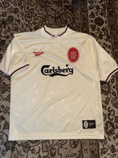 Vintage Reebok Carlsberg Jersey Soccer Kit 1996-97 Liverpool Away Size 42/44