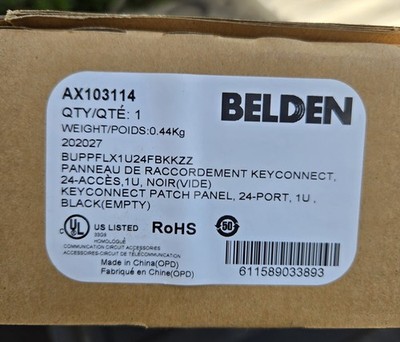 Belden AX103114 KeyConnect 24 Port Unloaded Patch Panel 1U   New In Box