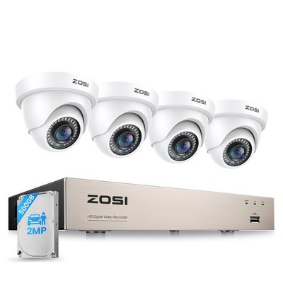 ZOSI 8CH 1080P H265+ Überwachungskamera Set 500GB DVR 4x Außen Kamera Nachtsicht