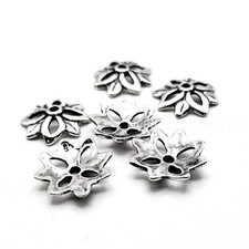 925 Sterling Silver Bead Cap 11mm   6pcs Antique Finish Spacer Cap with 1mm Hole