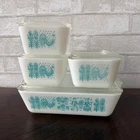 Vintage Pyrex Amish Butterprint Refrigerator Set w/lids 8pcs LQQK