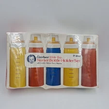 1987 Gerber Wide Top Nurser Baby Bottle Holder Set of 5 SEALED Vintage 21 pc