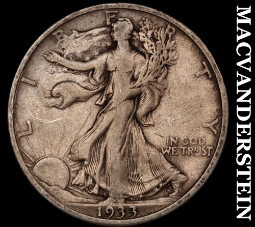 1933-S Walking Liberty Half Dollar- Semi Key Better Date No Reserve #J4372