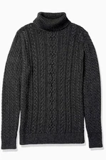 Amazon Essentials Women's Fisherman Cable Turtleneck Sweater XL Black Brand New!