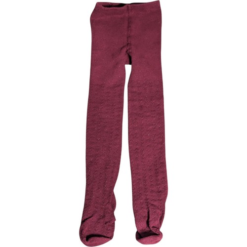 The Children's Place Stockings Tights Sz 4-5 Maroon Dark Red Striped Texture