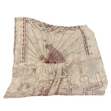 Harry Potter Marauders Map Sheer Lightweight Beige Polyester Scarf