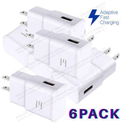 6X For Samsung Android USB Wall Charger Fast Adapter Block Charging Cube Brick