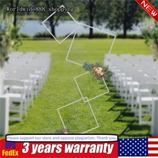 White Metal Flower Frame Weddings Square Backdrop Garland Plants Display Stand