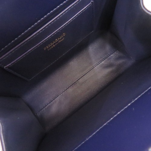 ECHT Salvatore Ferragamo 213485 Gancini Wanda Mini Handtasche blau Leder - Bild 6 von 9